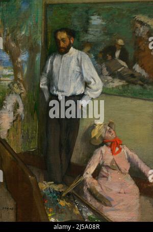 Edgar Degas (1834-1917). Peintre impressionniste français. Portrait d'Henri Michel-Lévy, ca. 1878. Huile sur toile (41 x 27 cm). Musée Calouste Gulbenkian. Lisbonne. Portugal. Banque D'Images
