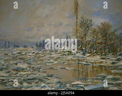 Claude Monet (1840-1926). Peintre impressionniste français. La rupture de la glace, 1880. Huile sur toile (68 x 90 cm). Musée Calouste Gulbenkian. Lisbonne. Portugal. Banque D'Images