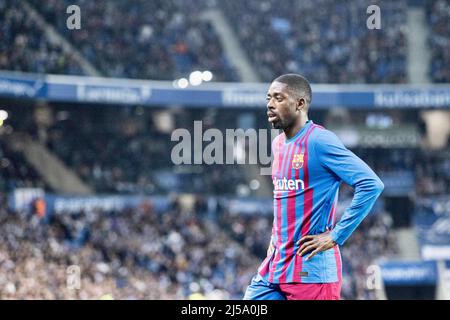 Saint-Sébastien, Espagne. 21st avril 2022. La Liga Spanish la Liga football Match Real Sociedad vs FC Barcelona au stade Reale Arena, San Sebastian 21 avril 2022. Dembele 900/Cormon Press Credit: CORMON PRESS/Alay Live News Banque D'Images
