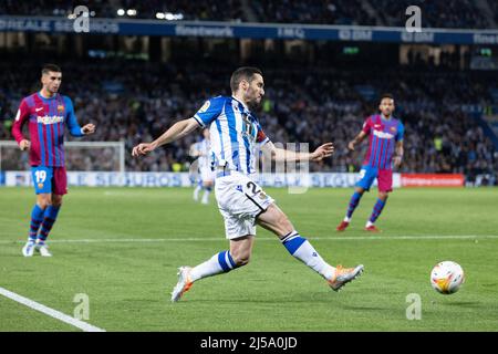 Saint-Sébastien, Espagne. 21st avril 2022. La Liga Spanish la Liga football Match Real Sociedad vs FC Barcelona au stade Reale Arena, San Sebastian 21 avril 2022. Joseba Zaldua 900/Cormon Press Credit: CORMON PRESS/Alay Live News Banque D'Images