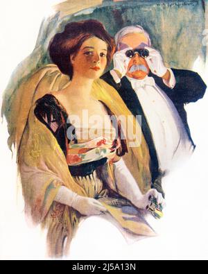 1910S HOMME ÂGÉ MATURE UTILISANT DES LUNETTES OPERA ASSIS DANS UNE BOÎTE DE THÉÂTRE AVEC UNE JEUNE FEMME TENANT UN PROGRAMME ET DES LUNETTES - KO4278 NAW001 HARS AÎNÉS VIEUX TEMPS NOSTALGIE VIEILLE MODE 1 STYLE RICHE JOIE STYLE DE VIE FEMMES AÎNÉES CONJOINT MARIÉ ÉPOUX COPIE ESPACE AMITIÉ DEMI-LONGUEUR DAMES PERSONNES HOMMES DIVERTISSEMENT HOMME SENIOR ADULTE PARTENAIRE OPERA EYE CONTACT PERFORMING ARTS BONHEUR VIEILLESSE OLDSTERS OLDSTER PROTECTION TOURNANT DU 20TH SIÈCLE ET PUISSANTE FIERTÉ JEUNE ET ANCIENNE AUTORITÉ HAUT DE GAMME UTILISANT LES ANCIENS CONCEPTUELS RICHES PROGRAMME DE CROISSANCE DE LA DIFFÉRENCE D'ÂGE ÉLÉGANT CHEZ LES ADULTES DE TAILLE MOYENNE Banque D'Images