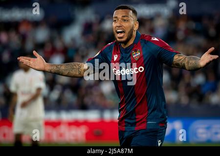 Valence, Espagne, 21 avril 2022. Avant de Levante Ruben Vezo pendant le match de la Liga entre Levante ud vs Sevilla FC photo par Jose Miguel Fernandez /Alay Live News ) Banque D'Images