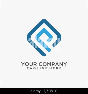 Logo carré lettre P Line Illustration de Vecteur