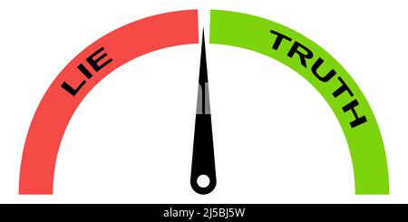 Détecteur de mensonge, icône de jauge, erreur de vérité polygraphe puissance Illustration de Vecteur