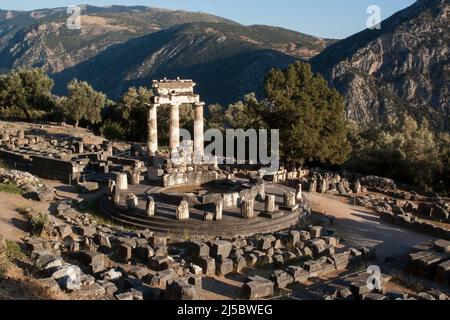 Tholos Athena Pronaia temple à Delphes, Grèce Banque D'Images