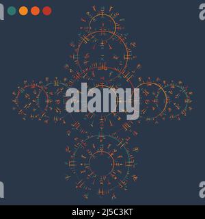 Cercle noir runes grand symbole Illustration de Vecteur