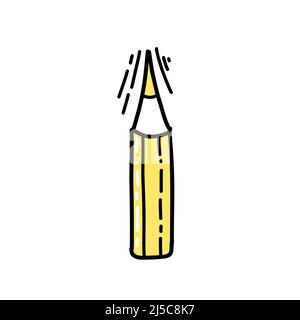 Illustration un symbole de crayon de couleur jaune en forme de doodle Illustration de Vecteur