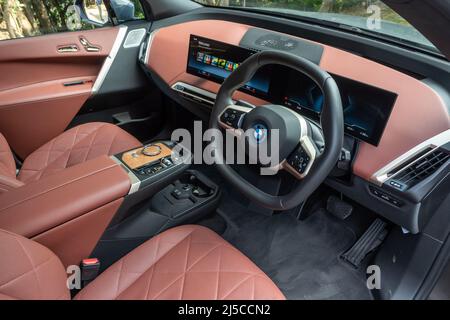 Hong Kong, Chine 11 novembre 2021 : BMW iX40 2022 Interior 11 2021 novembre à Hong Kong. Banque D'Images
