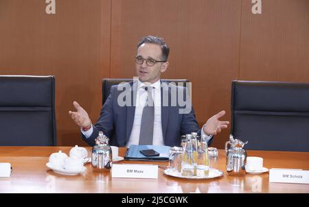 Le ministre allemand des Affaires étrangères Heiko Maas avant le début d'une réunion du cabinet à la Chancellerie. [traduction automatique] Banque D'Images