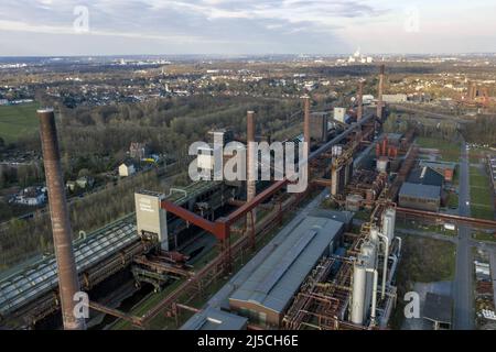 Vue aérienne de l'usine de cokéfaction de Zollverein à Essen, en Allemagne, qui a cessé ses activités en 1993. Avec la collierie de Zollverein, l'ancienne cokéfaction a été déclarée site du patrimoine mondial par l'UNESCO en 2001. [traduction automatique] Banque D'Images