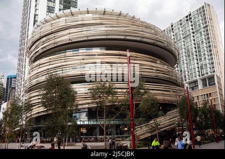 23 septembre 2019, Sydney, Nouvelle-Galles du Sud, Australie - le bâtiment Exchange, également connu sous le nom de The Hive, est un nouveau développement municipal de Darling Square conçu par l'architecte japonais Kengo Kuma and Associates. [traduction automatique] Banque D'Images