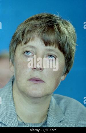 Munich, DEU, 08.09.1995 - Angela Merkel, CDU, ministre fédérale de l'Environnement lors de la conférence du parti CSU à Munich. [traduction automatique] Banque D'Images
