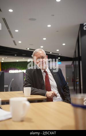 09 décembre 2019, Singapour, République de Singapour, Asie - Portrait de Peter Meinshusen, président régional d'Evonik Asie-Pacifique Sud de la société chimique allemande Evonik Industries AG, lors d'une interview pour WirtschaftsWoche au Centre de recherche Evonik Asie à Biopolis, site de recherche internationale et pionnière à Singapour. [traduction automatique] Banque D'Images