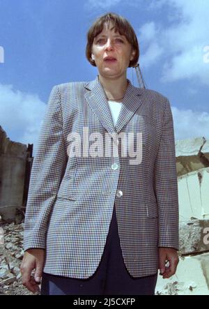 Bitterfeld, DEU, 09.07.1997 - la ministre fédérale de l'Environnement, Angela Merkel. [traduction automatique] Banque D'Images
