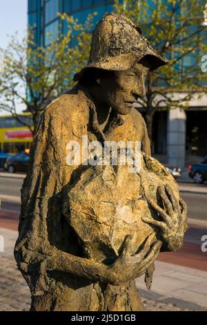 Sculpture de famine dans le quartier financier de Dublin, Irlande Banque D'Images