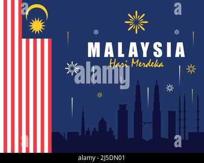 lettrage malaysia hari merdeka Illustration de Vecteur