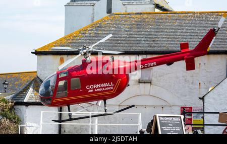 Cornwall Air Ambulance à Land's End, Royaume-Uni Banque D'Images