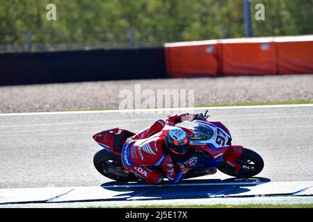 Assen, pays-Bas. 22nd avril 2022. N°97 Xavi Vierge ESP Honda CBR1000 RR-R Team HRC pendant le Motul Dutch Round - FIM Superbike World Championship 2022 - Free Practice and qualifications, World Superbike - SBK à Assen (pays-Bas), pays-Bas, avril 22 2022 crédit: Independent photo Agency Srl/Alay Live News Banque D'Images