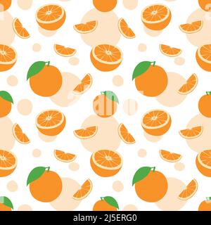 Fond de motif vectoriel sans couture des oranges fait d'illustrations simples. Illustration de Vecteur