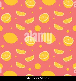 Fond de motif vectoriel transparent de citrons fait d'illustrations simples. Illustration de Vecteur