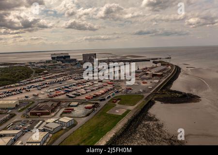 La centrale, la centrale nucléaire et le port de Heysham 1 près de Morecambe, Heysham 1, devraient être fermés pour déravitaillement et g en 2024 Banque D'Images