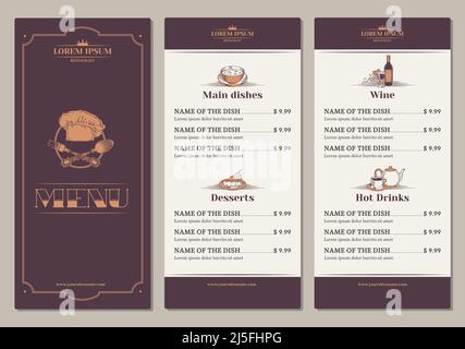 Prospectus de modèle d'illustration Vector pour le restaurant, le café, le menu du bar Illustration de Vecteur