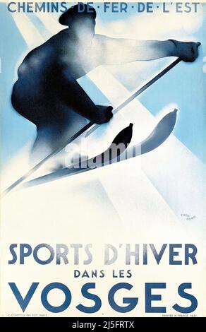 Vintage 1920s Travel Poster - Winter Sport - DORO, THEO SPORTS d'HIVER DANS 1929 Banque D'Images