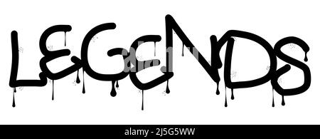 Légendes étiquette Graffiti colorée. Décoration moderne abstraite d'art de rue réalisée dans le style de peinture urbain. Illustration de Vecteur
