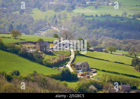 Petit hameau près de Crich, Derbyshire, Royaume-Uni Banque D'Images