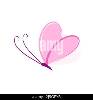 Logo papillon avec ailes en forme de cœur. Illustration vectorielle Illustration de Vecteur