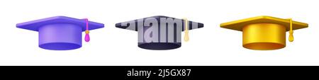 3D icône Cap de graduation. Illustration de Vecteur