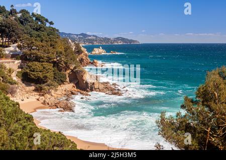 Village de Tossa de Mar, Costa Brava, Gérone, Espagne Banque D'Images