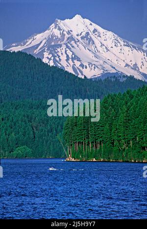 Mount Jefferson et Detroit Lake, Cascade Range, Oregon Banque D'Images