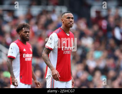 Londres, Angleterre, 23rd avril 2022. Gabriel d'Arsenal lors du match de la Premier League au stade Emirates, Londres. Le crédit photo devrait se lire: David Klein / Sportimage Banque D'Images