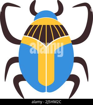 Scarabaeus insectes de l'Égypte ancienne, coléoptère coloré Illustration de Vecteur