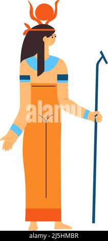 Déesse égyptienne, personnage féminin Égypte ancienne Illustration de Vecteur