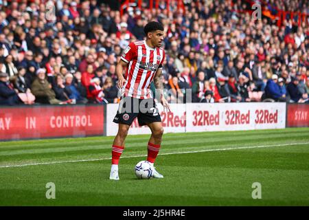 Bramall Lane, Sheffield, Angleterre - 23 avril 2022 Morgan Gibbs-White (27) de Sheffield United - pendant le match Sheffield United contre Cardiff City, Sky Bet Championship 2021/22, Bramall Lane, Sheffield, Angleterre - 23 avril 2022 crédit: Arthur Haigh/WhiteRosePhotos/Alay Live News Banque D'Images