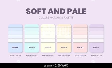 Les palettes de correspondance des couleurs ou les combinaisons de couleurs sont des combinaisons de tendances et des guides de palette cette année ; les nuances de couleurs de table en RVB ou EN HEXADÉCIMAL. Une nuance de couleur Illustration de Vecteur