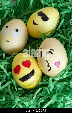 Emojis d'oeuf de Pâques encore la vie, USA 2022 Banque D'Images