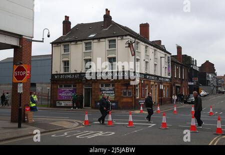 Sheffield, Angleterre, le 23rd avril 2022. Les Cricketers Arms lors du match de championnat Sky Bet à Bramall Lane, Sheffield. Le crédit photo devrait se lire: Simon Bellis / Sportimage Banque D'Images