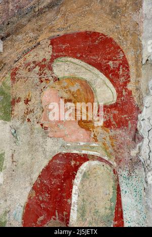 S. Giovanna d’Arco - affresco - attribuito ai fratelli Pesenti detti i Sabbioneta - XVI secolo - Casalmaggiore (Cr) ,Italia,Santuario della Madonna Banque D'Images