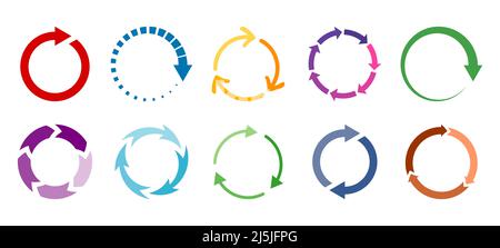 Ensemble d'éléments vectoriels avec flèche circulaire Illustration de Vecteur