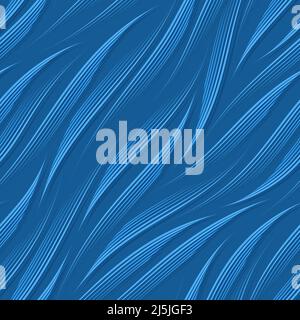 Motif vectoriel transparent de lignes lisses fines noires diagonales. Motif vectoriel monochrome transparent de bandes lisses diagonales sous forme de vagues. Illustration de Vecteur