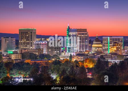 Boise, Idaho, USA Centre-ville paysage urbain au crépuscule. Banque D'Images