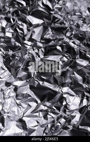 Arrière-plan abstrait de feuille d'aluminium froissés Banque D'Images