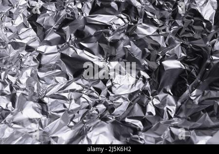 Arrière-plan abstrait de feuille d'aluminium froissés Banque D'Images