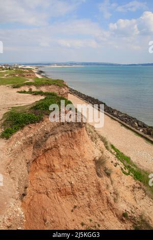 Érosion côtière Milford sur la mer avril 2022 Banque D'Images