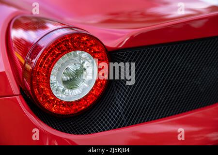 LED arrière sur une Ferrari 458 Speciale Banque D'Images