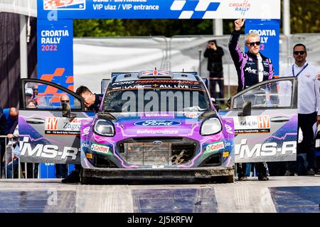 Zagreb, Croatie. 24th avril 2022. GREENSMITH Gus (gbr), M-Sport Ford World Rally Team, Ford Puma Rally1, portrait lors du Rallye Croatie 2022, 3rd tour du Championnat du monde de rallye WRC 2022, du 21 au 24 avril 2022 à Zagreb, Croatie - photo Nikos Katikis/DPPI crédit: DPPI Media/Alay Live News Banque D'Images