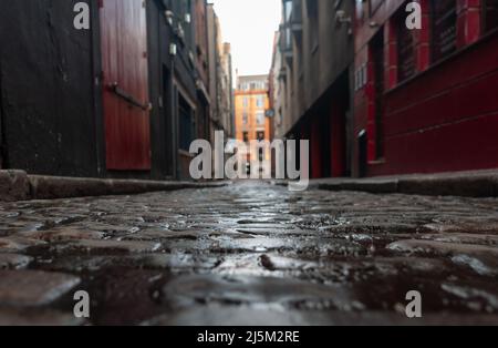 Dublin City cobble et liffey et le canal ringsend Banque D'Images